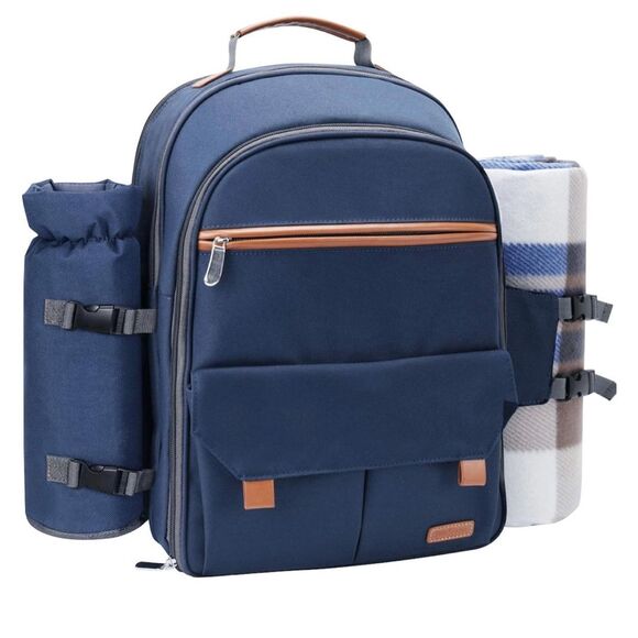 Sunflora Picnic Backpack for 4 Person with Blanket Picnic Basket Set for 2 with - Picture 2 of 6